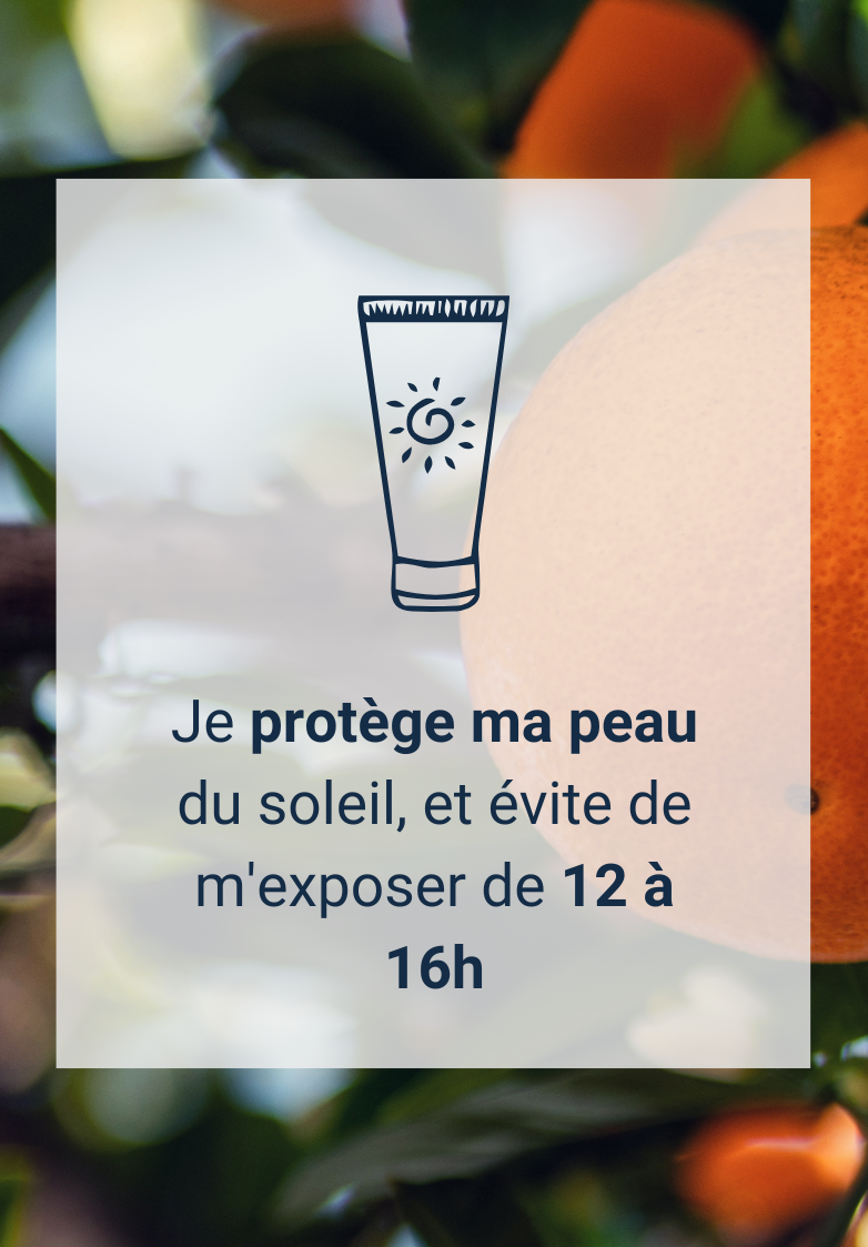 Canicule : je protège ma peau du soleil, et évite de m'exposer de 12 à 16h