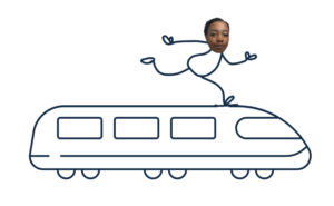 Image d'illustration d'une personne sur un train en mouvement