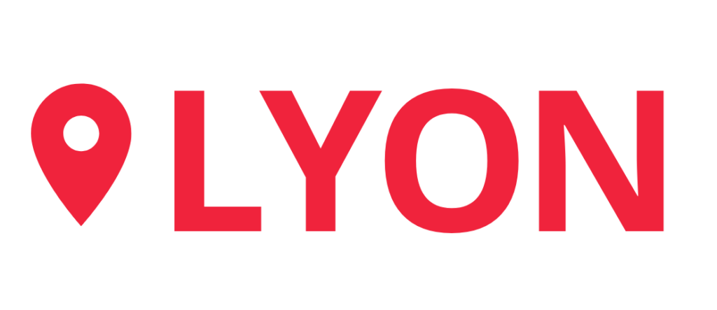 Titre imagé avec un pin et le mot "Lyon"