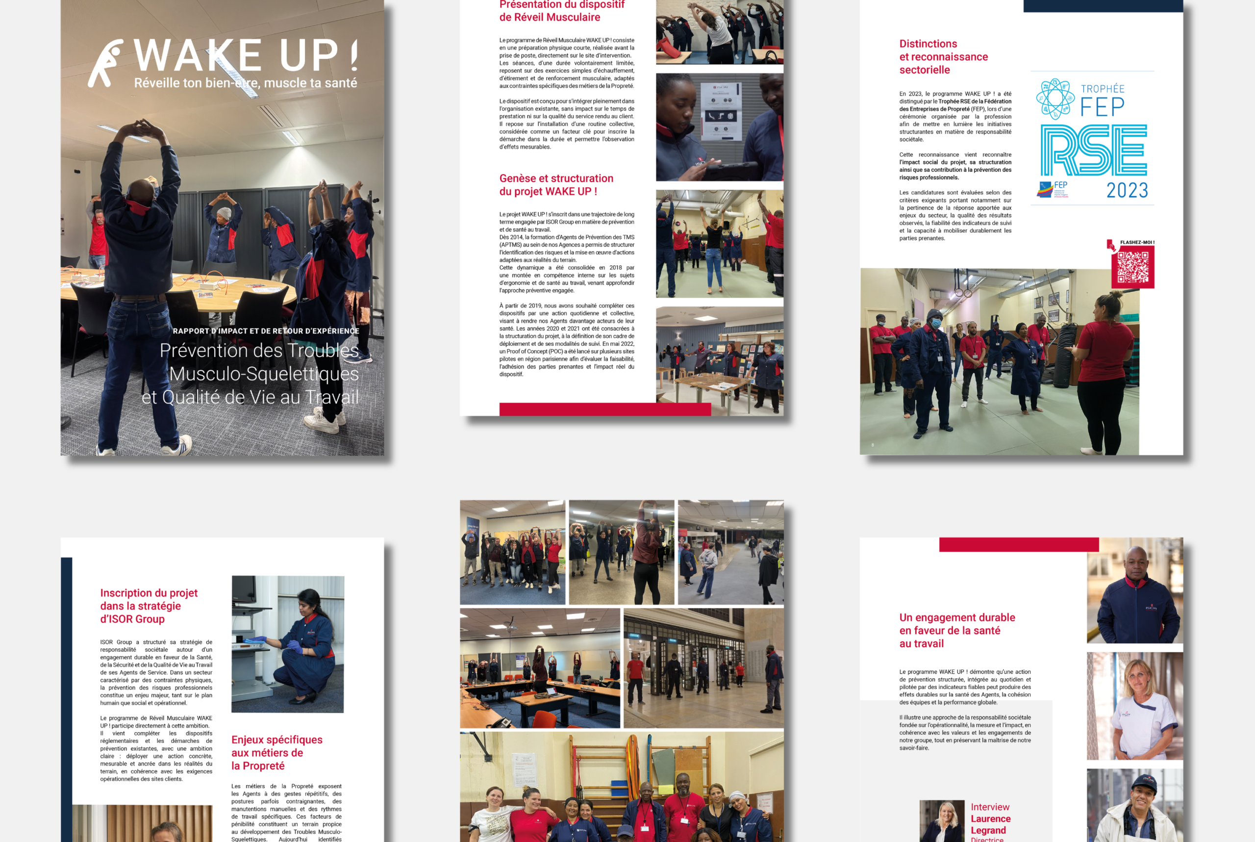 Aperçus de quelques pages du rapport Réveil Musculaire 2025 d'ISOR Group, entreprise de Propreté et Services Associés